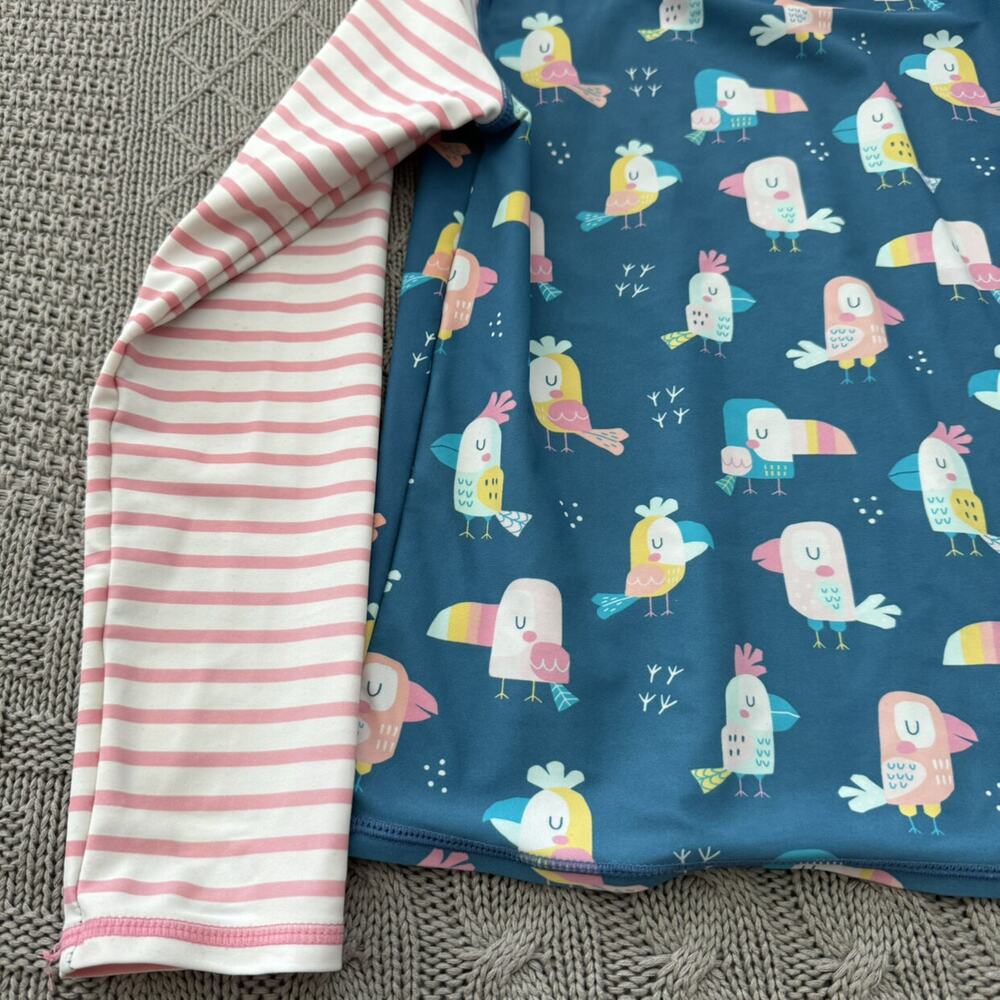 RuffleButts Bird & Stripes Rash Guard ~ 8 - Picture 4 of 8